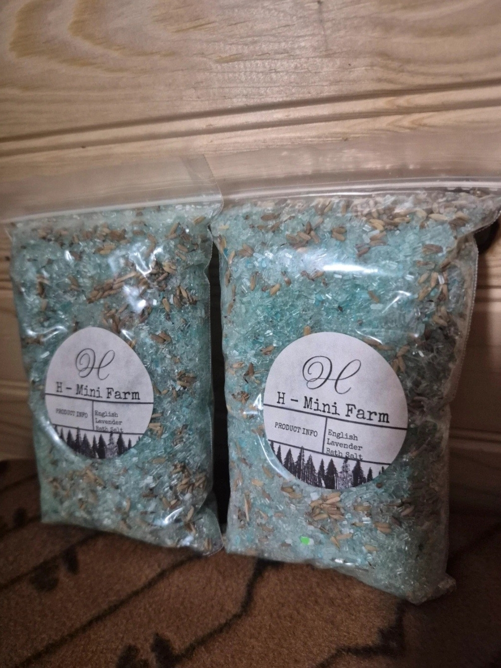 H-Mini Farm English Lavender Bath Salt - Seafoam Blue